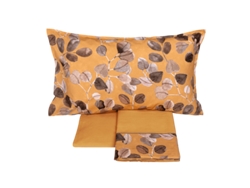 Completo Letto Matrimoniale Fazzini In Percalle Di Puro Algodón E Preziosa Stampa In Digitale Zucca-nocciola