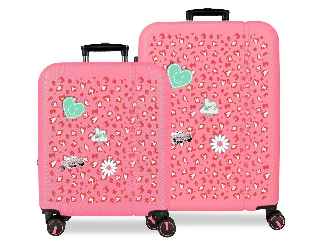 Juego de maletas Evelyn de PEPE JEANS, color fucsia (48x68x27cm, 109l)
