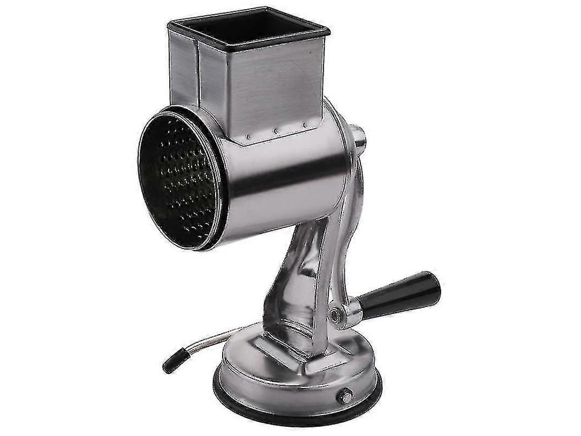 Rallador de queso de acero inoxidable, picadora giratoria con 5 cuchillas intercambiables para verduras, frutas y especias.