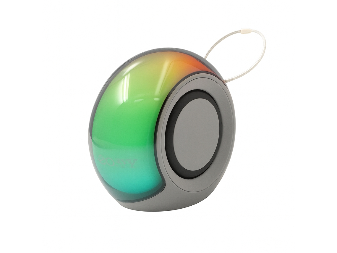 Coluna Wireless Portátil Com Luz Led Sanda Sk-19 Cinzento