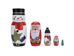 5 Muñecas Rusas De Nesting Estilo Navideño Brillantes Decorativas Para Regalos Festivos