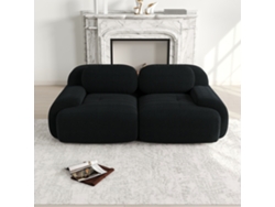 Sofá Loveseat 82'' - Sofá De Corduroy Modular Con Reposabrazos Curvados Y Base Antideslizante - Negro