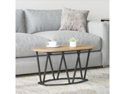 Mesa De Café Artisan De Roble De 80x40x40,5 Cm En Madera Y Metal