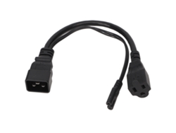 Cabo De Alimentação Divisor Y Iec320 C20 Para C7 5 15r 0.32m Para Pc Monitor Hdtv 1.0ft