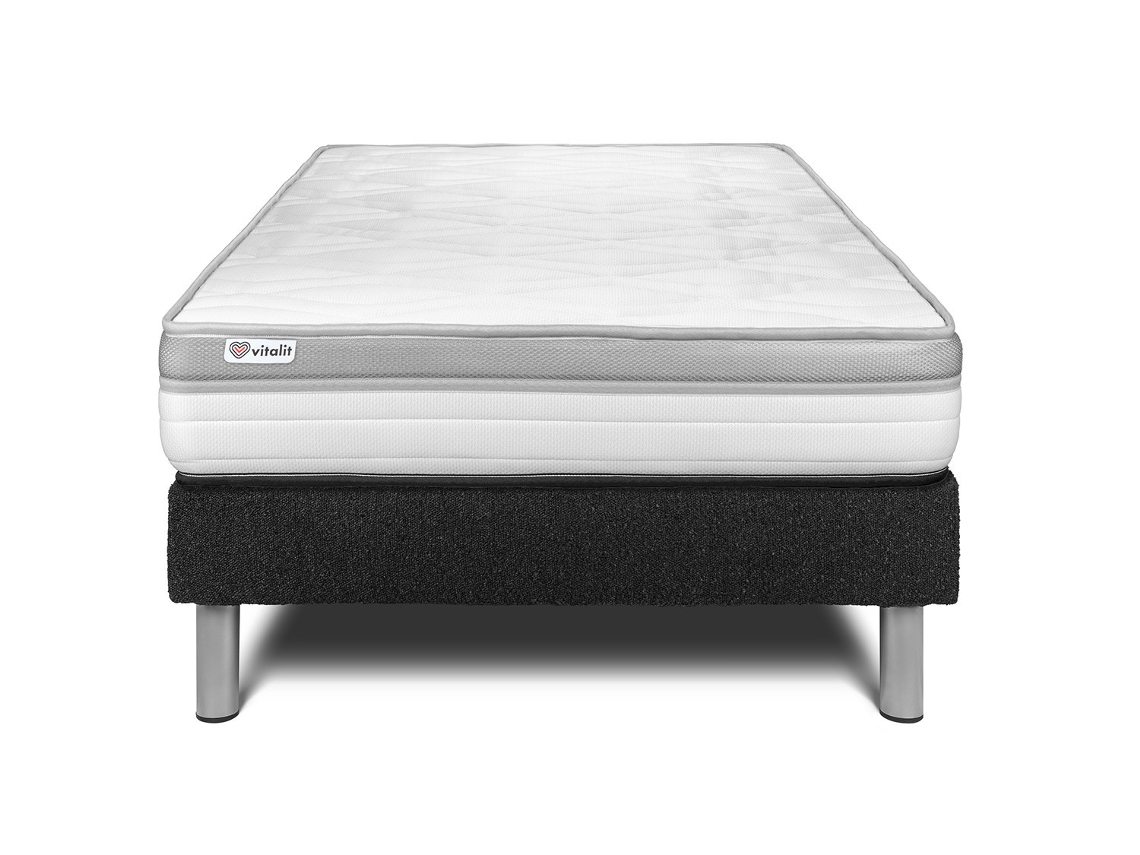 Set Vital Relax 120 X 190 Cm Kit Somier Negro