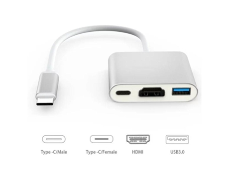 Adaptador USB C a HDMI Adaptador HDMI Tipo C a 4K con Convertidor AV Digital Multipuerto PD y Puerto USB 3.0 MAOYI