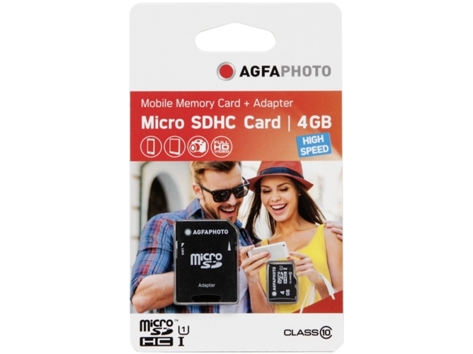 Tarjeta de Memoria AGFAPHOTO Adaptador 4GB HIGH SPEED C10 UHS-I