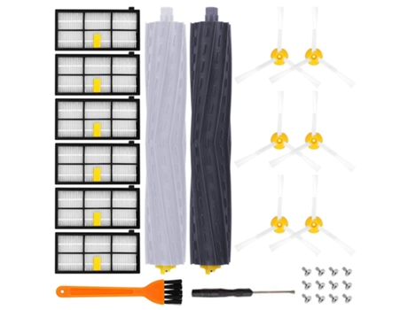Kit de accesorios de repuesto Compatible con Roomba 800 900 Series 805, filtro, cepillos laterales, tornillos, herramienta de limpieza de cepillos
