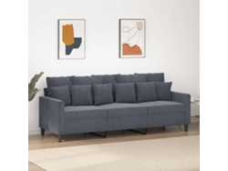 Sofá De 3 Plazas Terciopelo Gris Oscuro 180 Cm