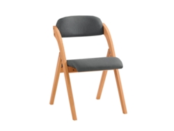 Silla Plegable de Madera con Asiento y Respaldo Tapizado SOBUY FST92-SG Gris Oscuro 47 x 60 x 77 cm