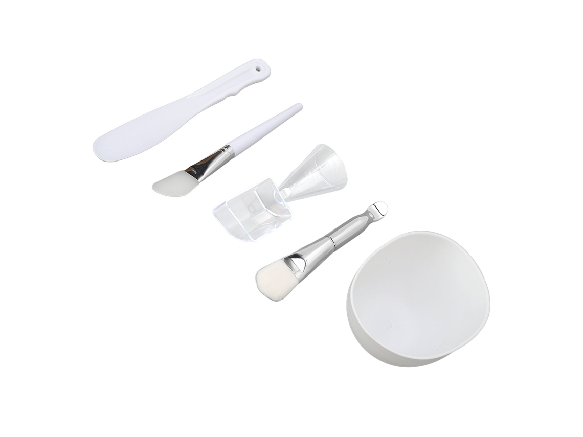 Kit de bricolaje para mascarillas faciales, espátula, recipiente, cepillo, cerdas suaves de silicona