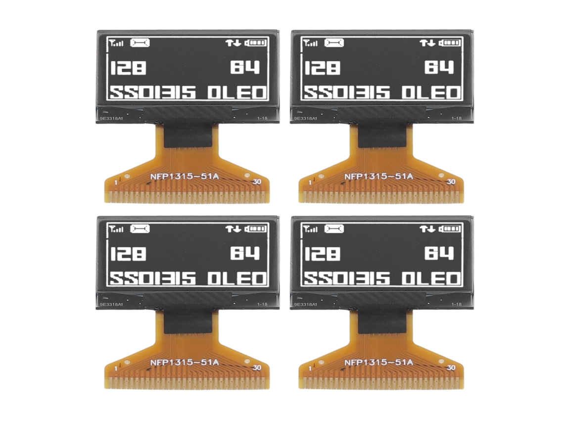 4 Piezas Módulo De Pantalla Lcd 128x64 0.96 Pulgadas 30pin Capa Plástica Delgada Pantalla Blanca