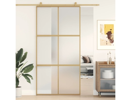 MAISON EXCLUSIVE Puerta corredera dorada de vidrio ESG esmerilado y aluminio
