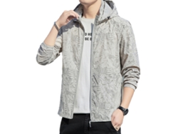 Ropa de protección solar ligera para hombre, color gris, con capucha, tejido transpirable para exteriores.
