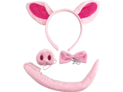 Kit De Accesorios Para Disfraz De Cerdito Rosa - Accesorios De Halloween Para Adultos Y Niños