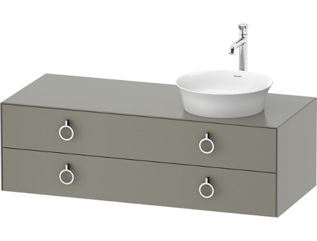 DURAVIT Tulip blanco, mueble de baño colgado en la pared, ancho 1300 x profundidad 550mm, con 2 cajones, con tirador, WT4992R