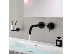 Kibath Grifo De Lavabo Empotrado Monomando Zuñi Acabado Negro Mate Fabricado En Latón