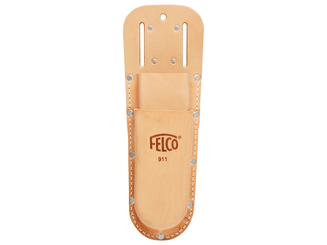 Felco 911 Funda de piel con doble bolsillo para sierra y tijera con presilla y clip FELCO