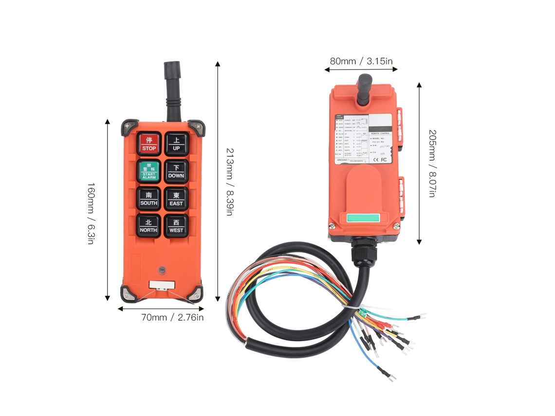 Cabrestante de control remoto inalámbrico de 11 pulgadas con señal estable industrial de 24 V