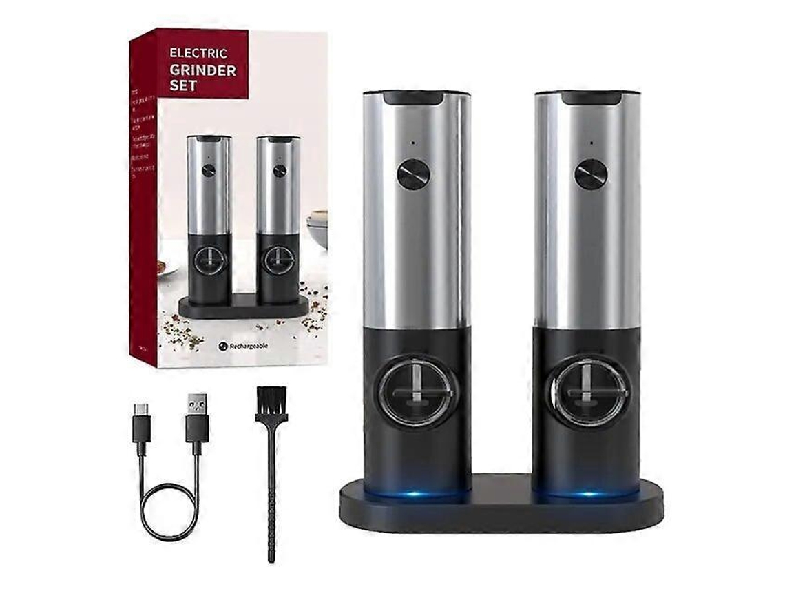 Molinillo de sal y pimienta eléctrico recargable por USB Rosewell con luz LED y ajuste de molienda