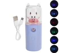 Vaporizador Facial Nanoiónico Portátil - Mini Vaporizador Facial Para Uso Doméstico, Con Un Bonito Diseño De Vaca Azul.