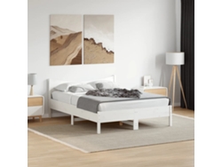Estructura De Cama Sin Colchón Madera De Pino Blanca 120x200 Cm
