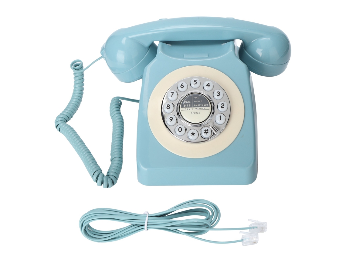 Teléfono fijo clásico de diseño rotatorio para casa y oficina