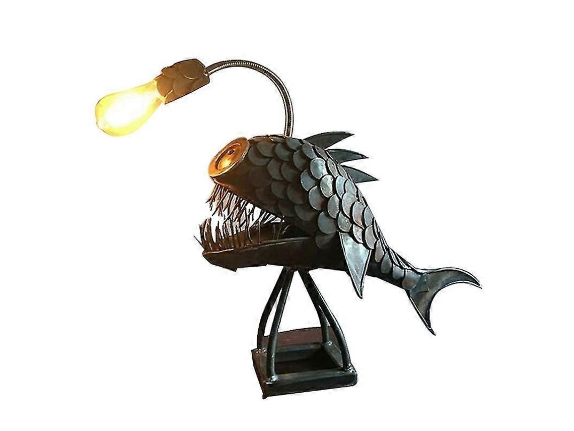 Lámpara de anzuelo USB recargable, hecha a mano de metal, para decoración de sala de estar.