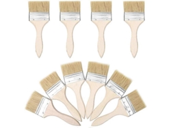 Kit De Pinceles Planos, 12 Piezas, Ancho 76.2mm, Mango De Madera Para Pintura De Paredes Y Muebles