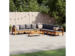 Conjunto de sofás de jardín DKD Home Decor de 6 piezas con cojines en madera maciza de acacia