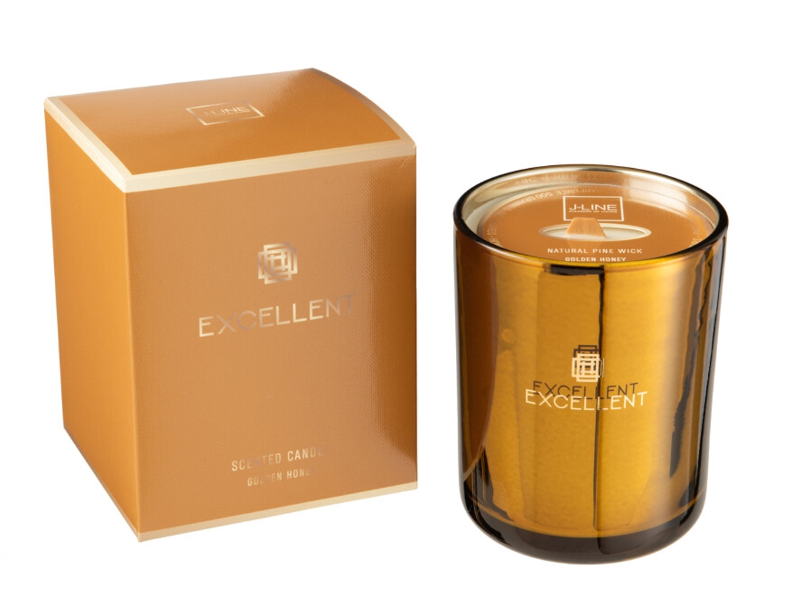 Vela Perfumada Excellent Golden Honey Ocre Medium 80 Horas