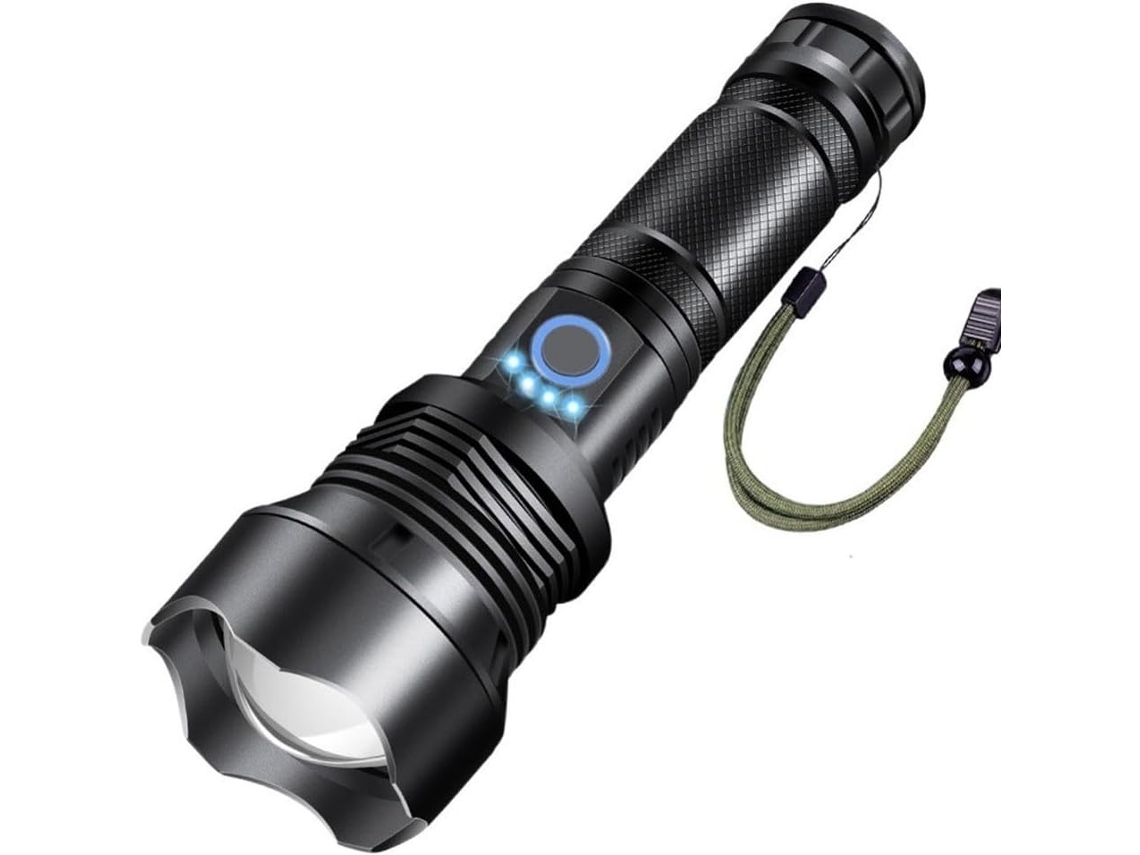 Linterna Led Recargable Xhp70 De 3500 Lúmenes Con Carga Usb Y Zoom.