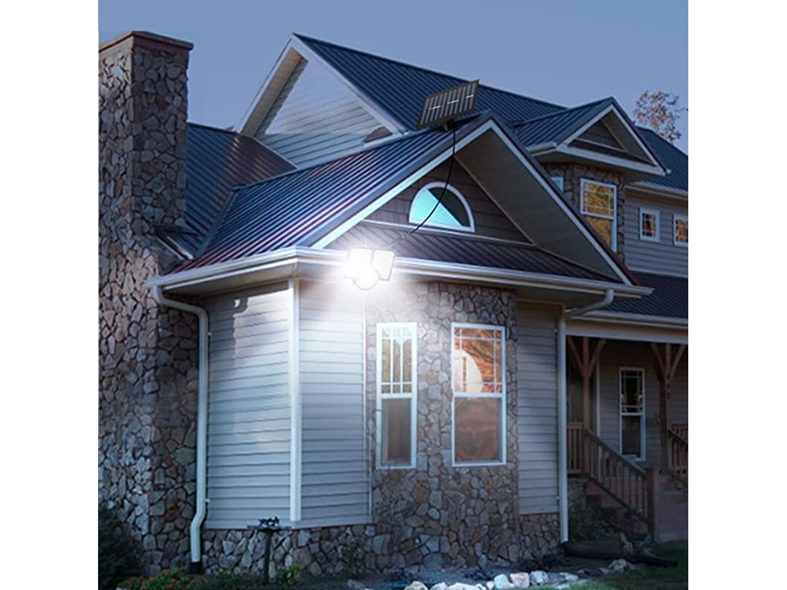 Lámpara solar de exterior #b con 3 modos de funcionamiento, sensor de movimiento y control remoto solar. Aplique LED para jardín, IP65.