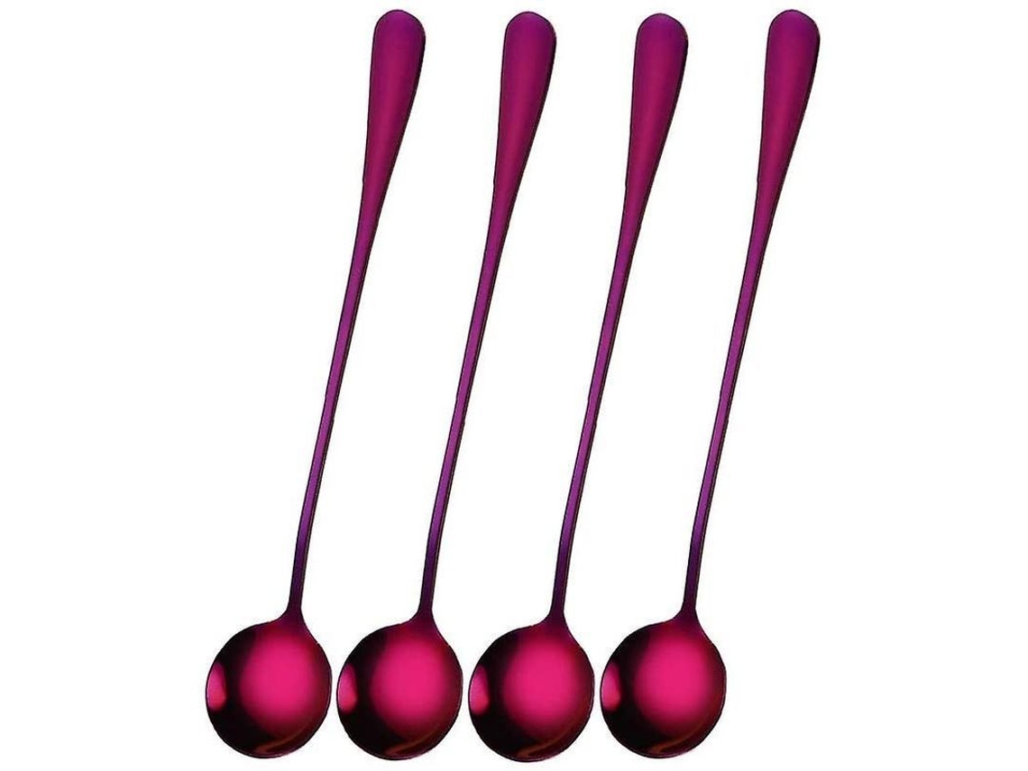 Cuchara Larga De Acero Inoxidable Para Cócteles Y Batidos, 4 Piezas