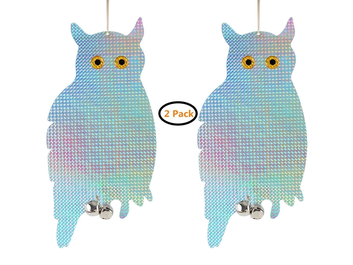 Dispositivo Repelente De Aves Con Forma De Búho Falso, Reflectante Holográfico, Para Control De Jardines, 2 Unidades.