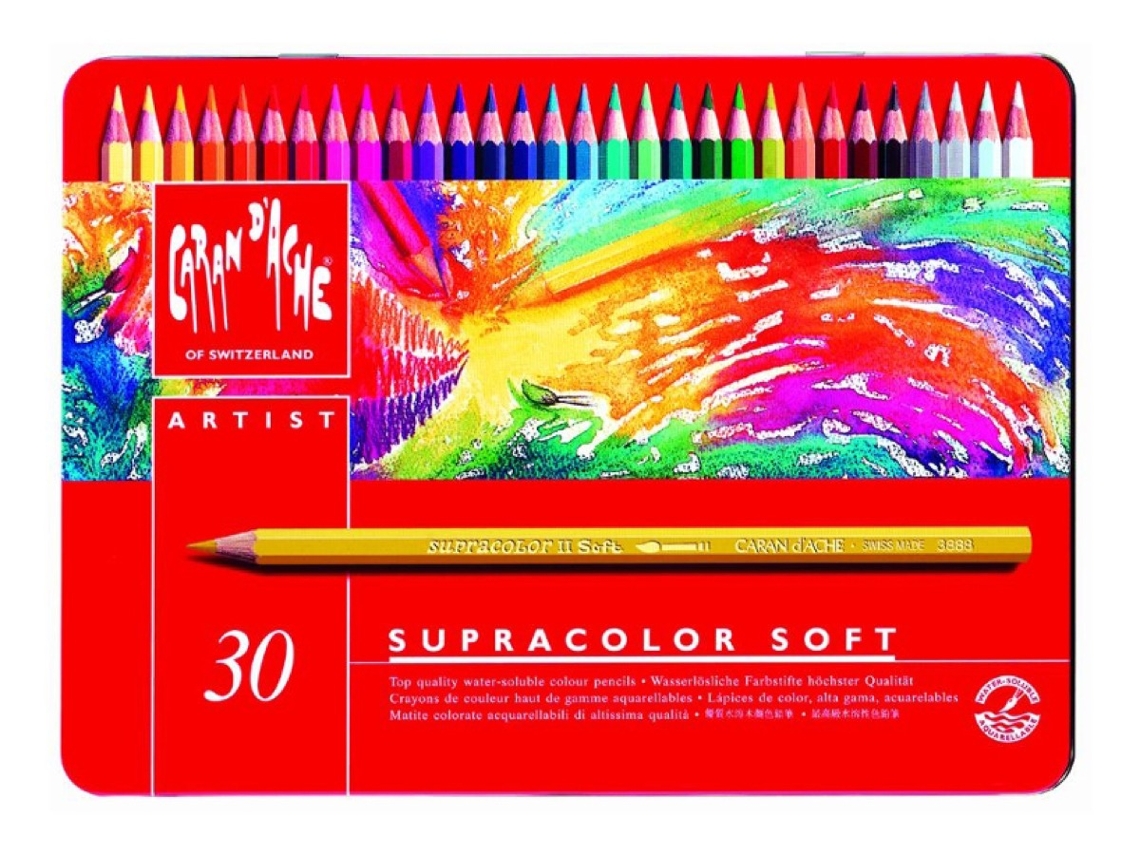 Lápiz CARAN D'ACHE Supracolor Estuche Metálico con 30 Colores