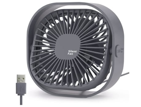 Ventilador de escritorio Ventilador USB Ventiladores de escritorio pequeños Mini ventilador de escritorio con 3 velocidades ajustables Gris BISBISOUS