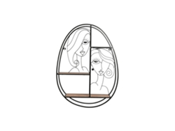 Estanteria Pared Metal Mdf Chicas Negro 53x12,2x72cm
