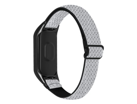 Correa de nailon elásticos trenzados elásticos ajustables con lazo con marco negro para Xiaomi Mi Band 5/6 - blanco/negro