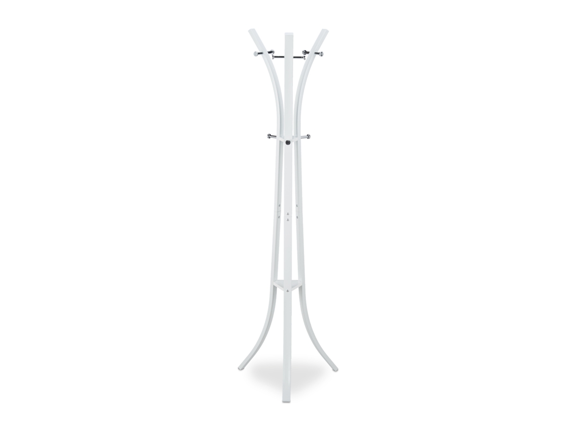Relaxdays Perchero Pie Para Chaquetas Y Abrigos, Metal, Blanco, 175 Cm