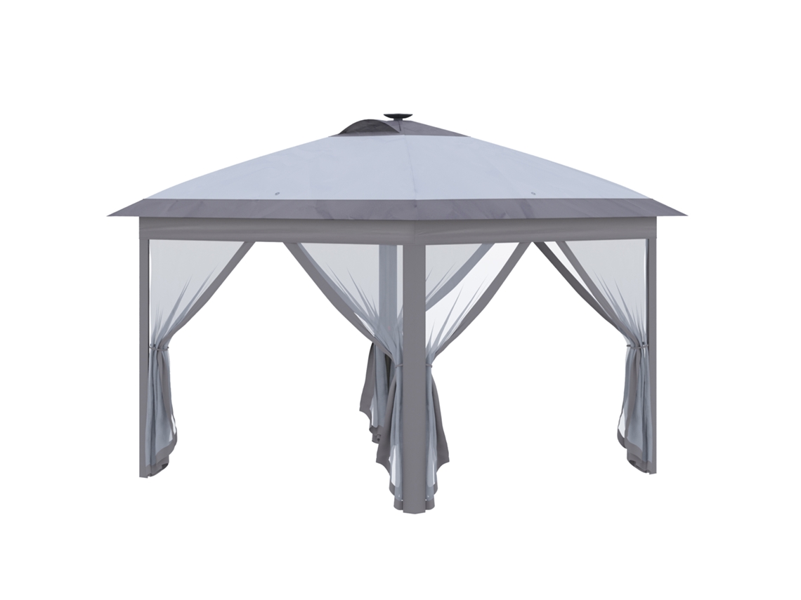 Cenador Led Oxford Gris De 3,3 M Con Usb, Montaje Rápido.