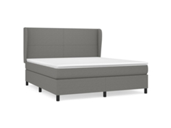 Maison Exclusive - Cama Box Spring Con Colchón Tela Gris Oscuro 180x200 Cm