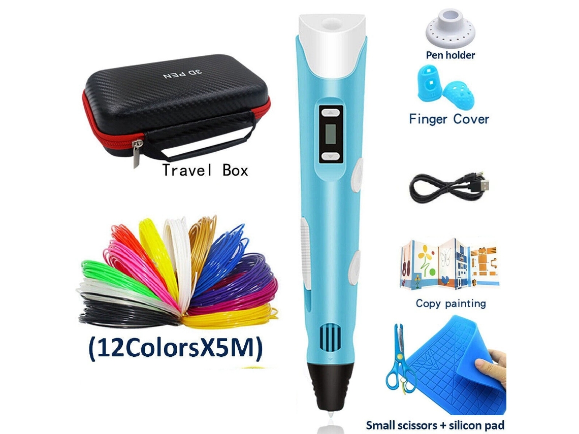 Pluma 3d Kit Premium Con Soporte, Accesorios Completos Y 5 Metros De Filamento Para Proyectos Grandes