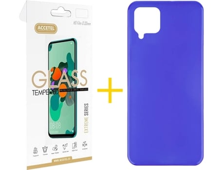 Kit Funda + Protector de Pantalla Samsung Galaxy A22 4G ACCETEL Liso (Azul)