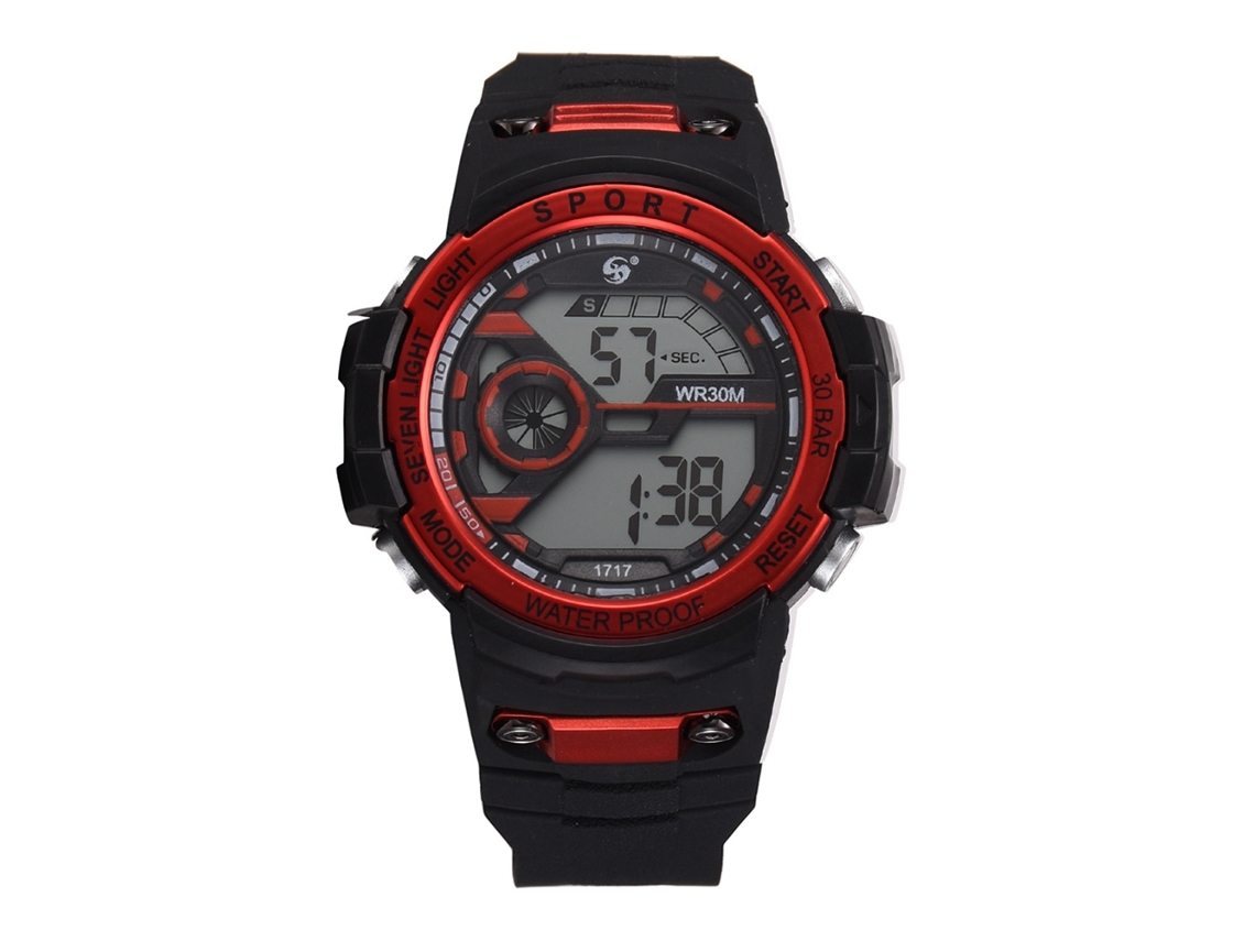Reloj Electrónico Deportivo Impermeable Para Hombres Estudiantes Color Rojo