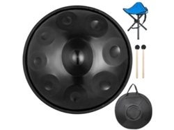 Juego de instrumentos de percusión de tambor de acero de 9 notas con soporte y funda Tekmaquinas