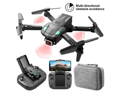 S128 Mini Drone con cámara 4K Evitación de obstáculos de 3 lados (Cámara única - Duración de la batería: 10 min - 2 Batería - Negro)
