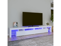 Estantería/Mueble de TV con luces Led 260X36,5X40 Cm Blanco