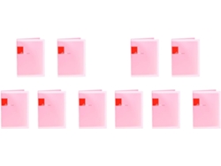 10 Carpetas De Plástico A5 Con 20 Bolsillos Para Documentos, Color Rosa.