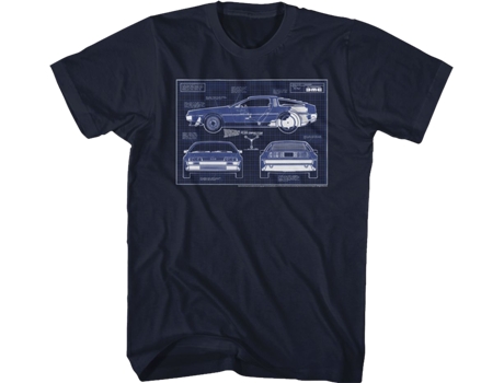 Camiseta Unisexo DEEPSTONE DeLorean Blueprints Back To The Future Armada (XL)